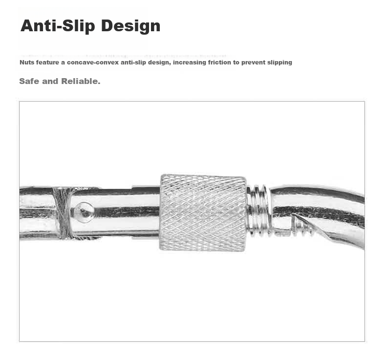 Locroyon O-Shaped Steel Lock Alloy Steel Fastener Climbing Carabiner Main Lock Safety Lock Climbing Hook Safety Hook 5