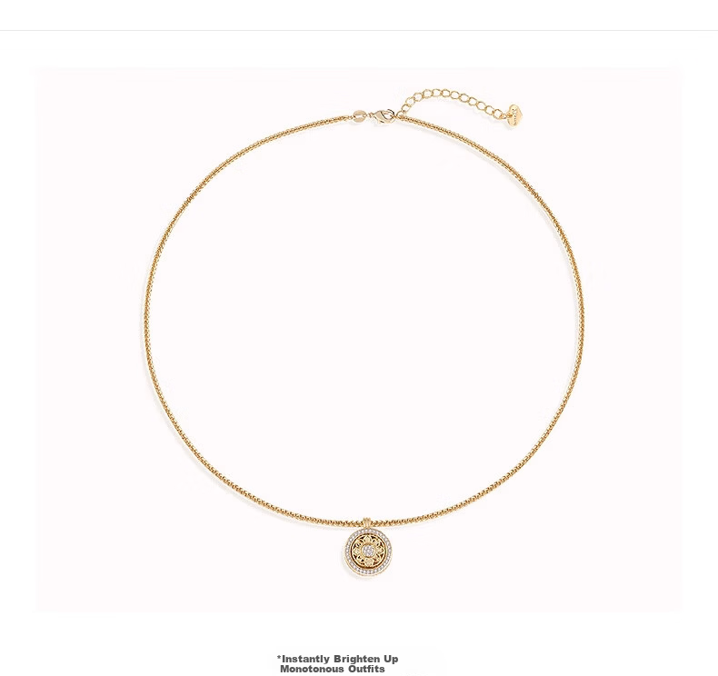 AJIDOU Necklace, New Shiny Silver Eight-Petal Star Collarbone Chain Sweater Necklace for Girlfriend 1