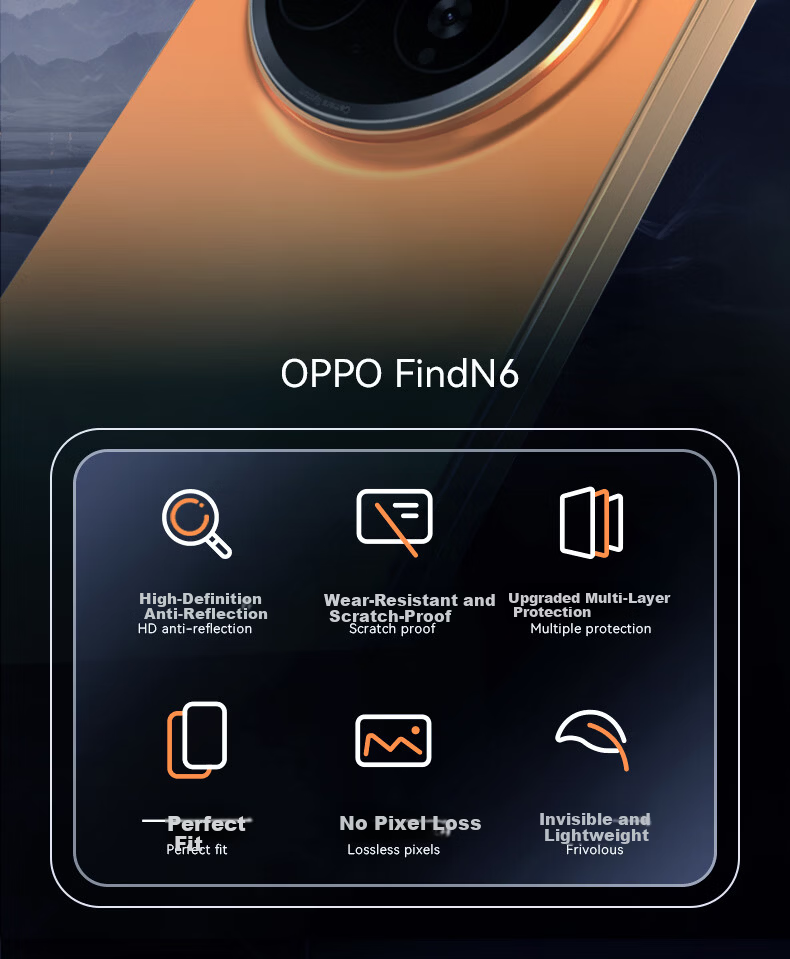 BLUEO AR Ultra Clear Lens Protector for OPPO Find N6 - High Definition Anti-Glare, Anti-Scratch Camera Lens Film 2