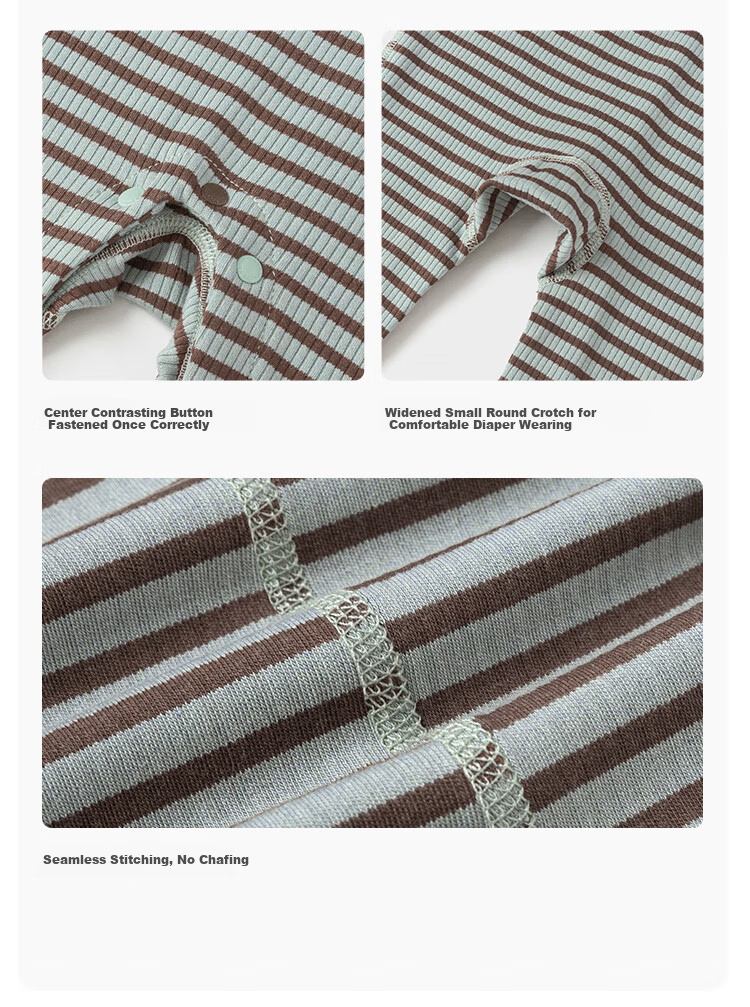 Babylove Baby Romper Spring and Autumn Striped Homewear Crawling Suit Sleepwear Modal Warm Clothing 10