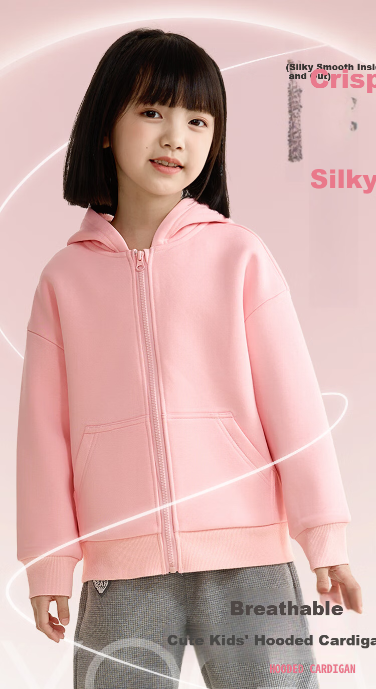 Jeanswest Girls' Spring Autumn Hooded Zip-up Jacket Casual Versatile Children's Outerwear 2026 2