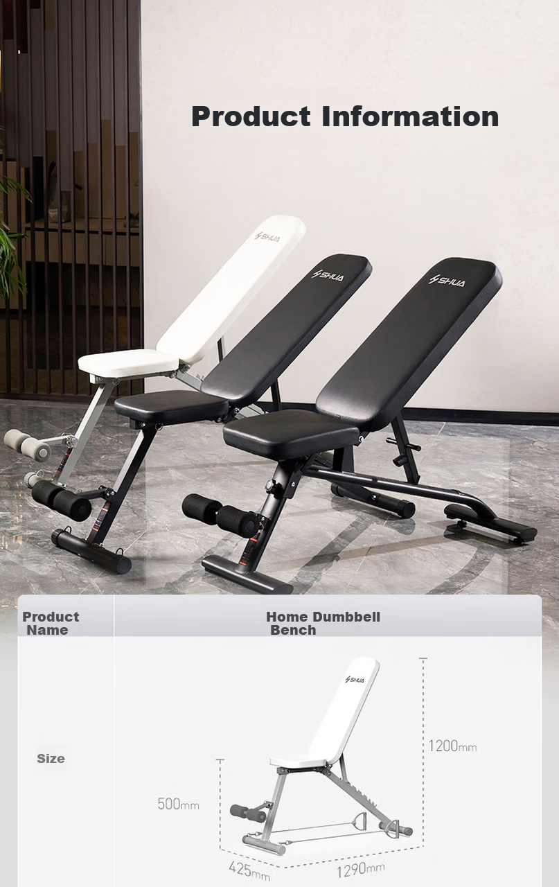 SHUA Dumbbell Bench Fully Foldable Adjustable Home Gym Training Equipment SH-G592 Ivory White 7