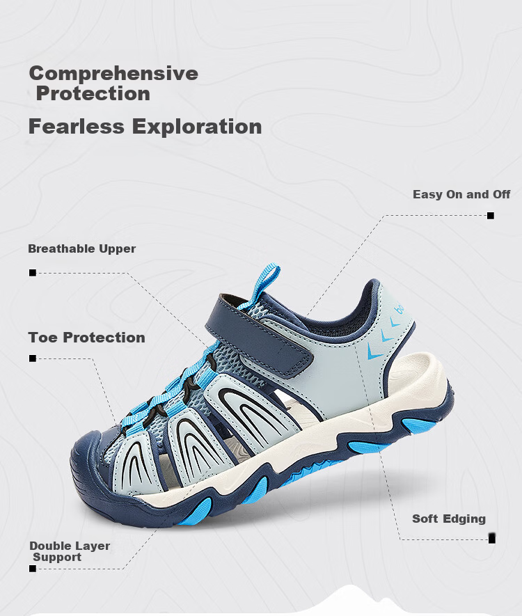 Balabala [balaOne] Kids Sandals Boys Sports Shoes 2026 Summer Outdoor Closed-Toe Shoes 2