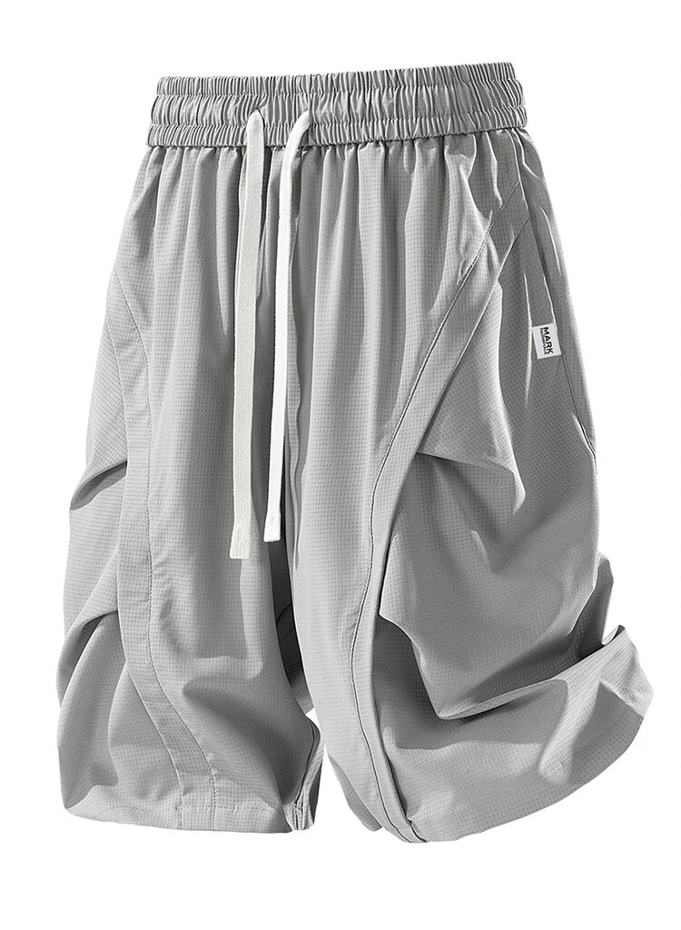 MARK FAIRWHALE Breathable Mesh Shorts Men Summer Quick-Dry Sports Shorts Loose Casual Pants Glacier Gray 3XL 2