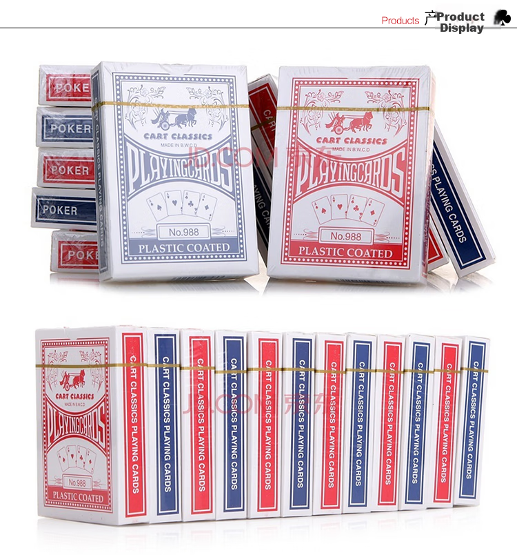Binwang Texas Hold'em Poker Cards Wide High-Quality Durable Anti-Peeping Thickened Table Game Cards Red and Blue 12 Decks Set 988 5