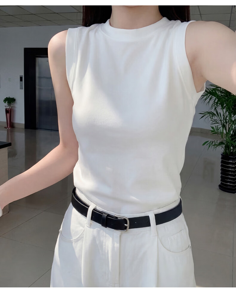 Xunmianren Women's Sleeveless Vest Outerwear Anti-Exposure Side Breast Coverage Inner Camisole Racerback Tank Top Sports Base Layer Shirt 5