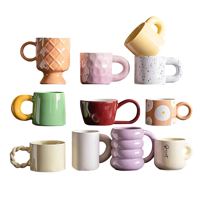 Jiwu Forest Ceramic Mug Glass Rinsing Cup Blind Box Coffee Cup Milk Cup Office Cup Unisex Tea Cup Random Style