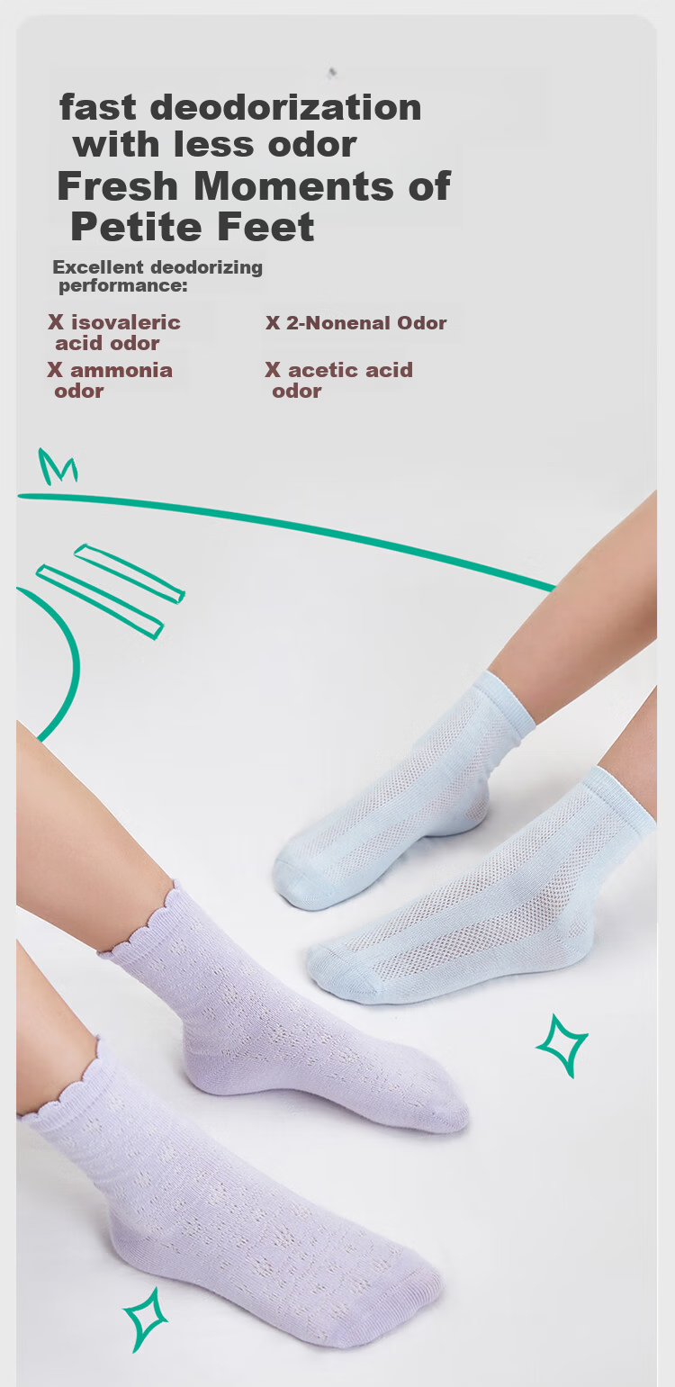PurCotton Back-To Essential Children's Socks Seamless Socks 5A Grade Antibacterial Deodorant Sweat-Absorbing Boys Girls Socks 16 2