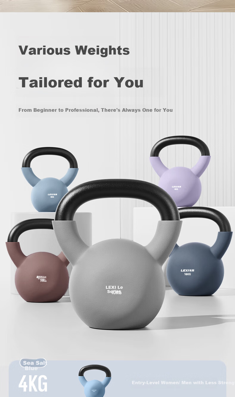 Lexi Cast Iron Kettlebell Solid Dumbbell Household Small Volume Fitness Equipment Hip Lift Gray 10kg 13