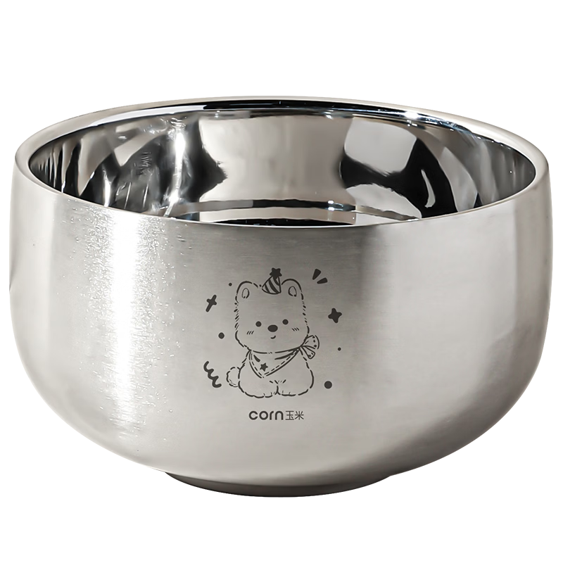 CORN Food-Grade Corn Children's Bowl Antibacterial 304 Stainless Steel Dining Bowl Baby Special Small Bowl Soup Bowl Lunch Box