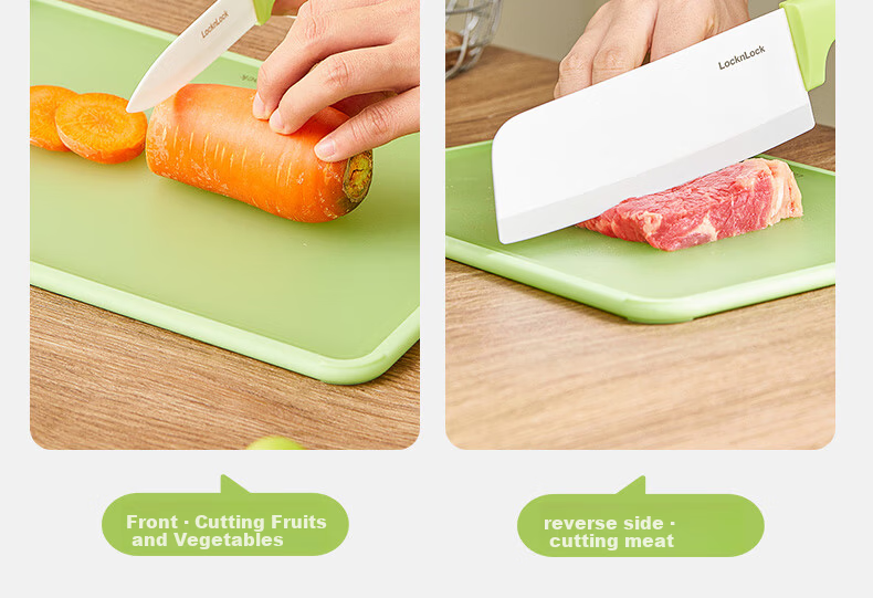 LOCK&LOCK Plastic Cutting Board Double-Sided Kitchen Chopping Board Thickened Fruit Cutting Board Baby Food Prep Board Meat Cutting Board 8