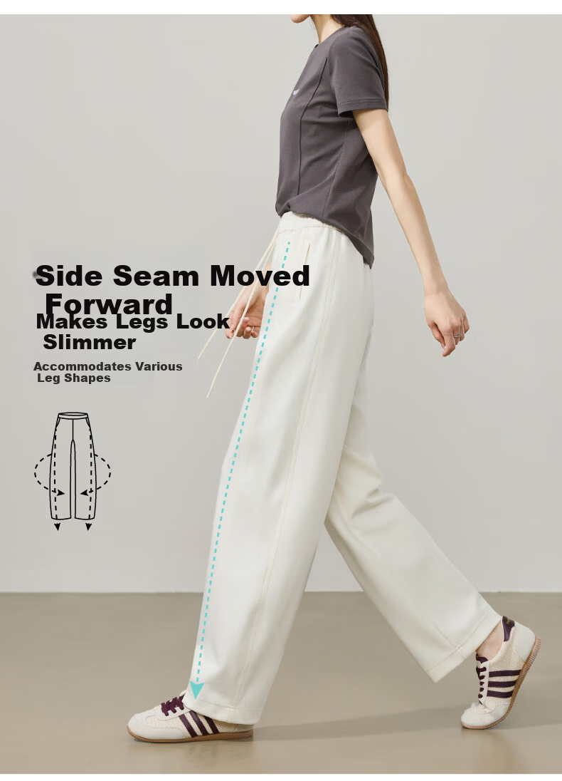 ESE-Y Women's Banana Pants Spring 2026 New Design Split Narrow Straight High-Waist Casual Sports Pants Black Size 32 11