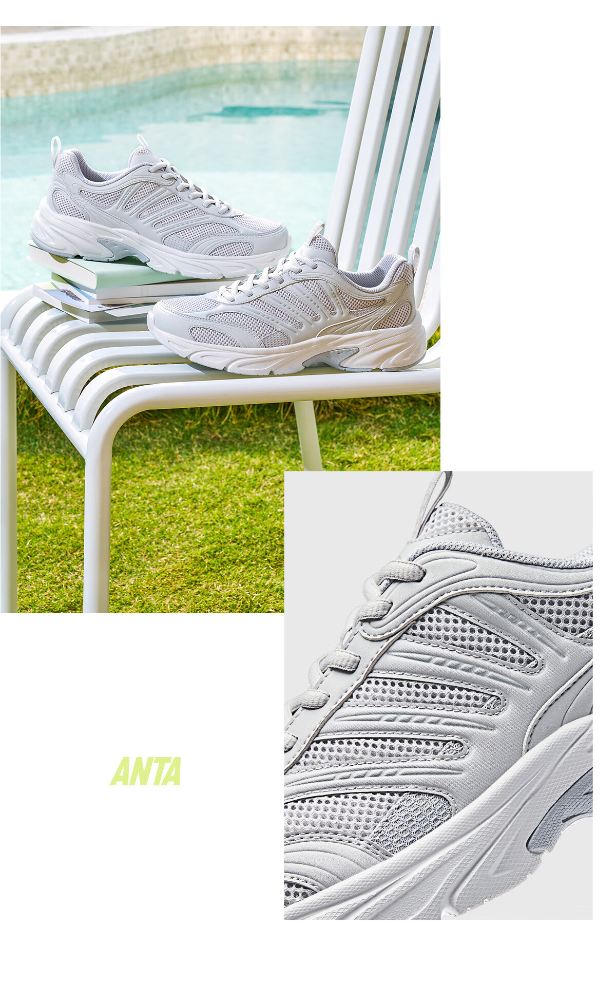 Anta Little Millennium Men's Casual Shoes Thick Sole Height Increasing Leather Mesh Summer Fitness Commuting Sports Shoes 112628812 7