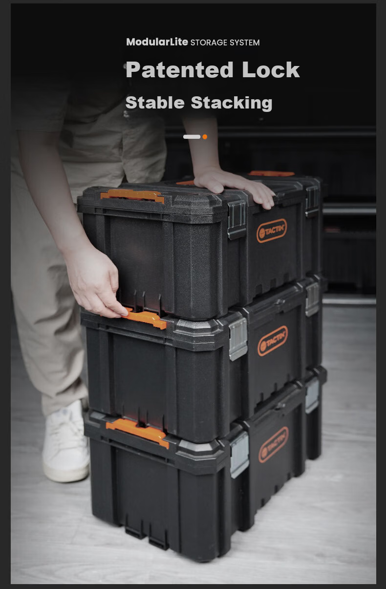 Tactix Combination Telescopic Toolbox Visible Parts Box Industrial Grade Vehicle Stackable Large Household Storage Box 320383 8