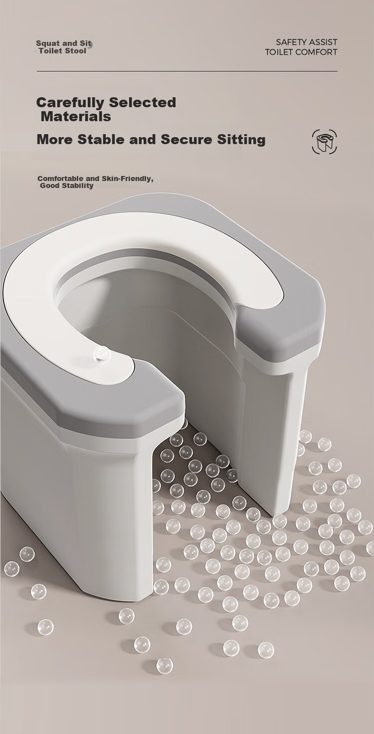 HOUYA Adult Toilet Seat Cushion Elevated Squat-to-Seat Commode Chair Portable Toilet for Elderly Home Use 10