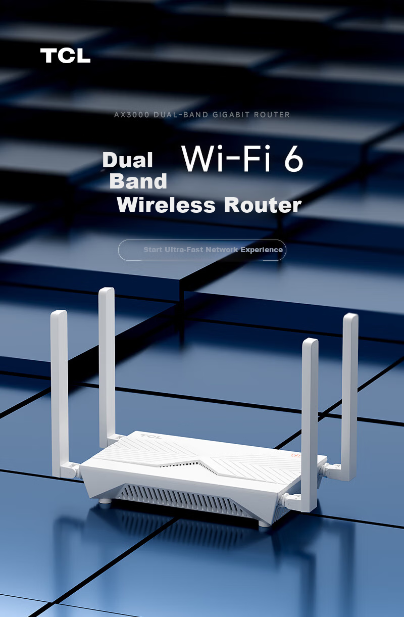 TCL AX3000 Gigabit Wireless WiFi6 Home Router HiSilicon Chip 5G Dual-Band Wall-Penetrating Whole-Home Network Coverage Performance Flagship Multi-Signal Enhancement Amplification 1