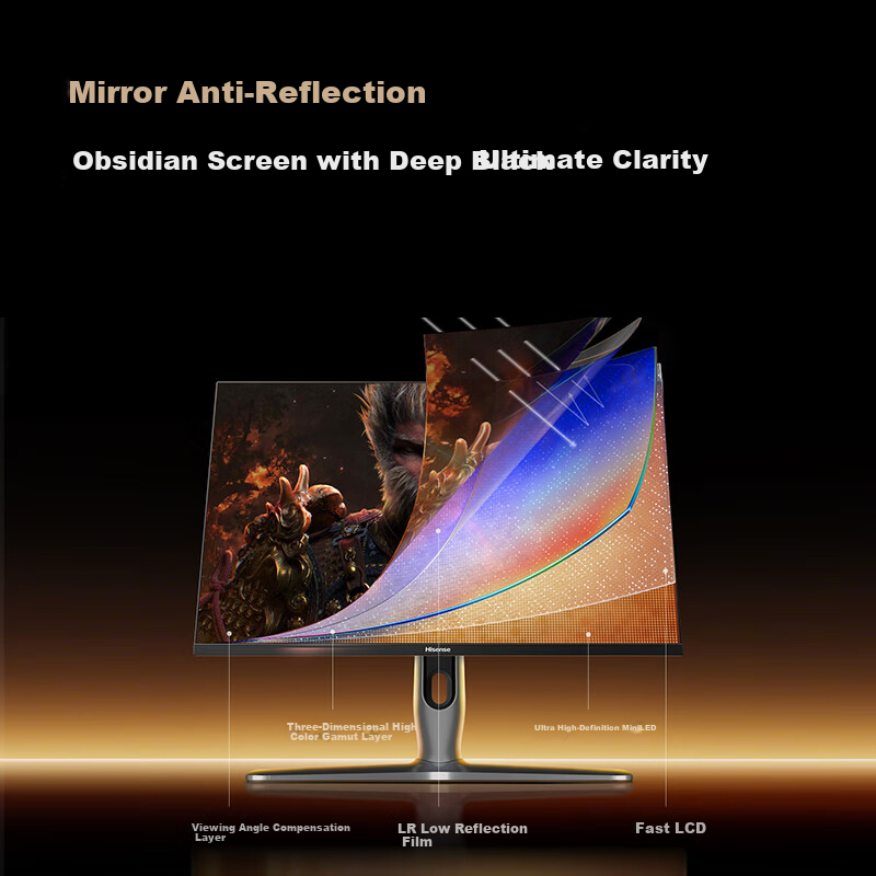 Hisense G7 Ultra 27-inch 3A Original Picture Obsidian Screen 1152-Zone MiniLED DP2.1 4K 160Hz Dual Mode 320Hz Moonshadow Gray Gaming Monitor