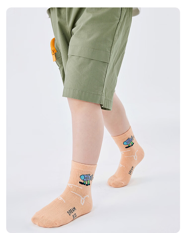 Balabala Kids Socks Summer Mesh Breathable Boys Short Socks Cute Two-Pack [Mall Same Style] 11