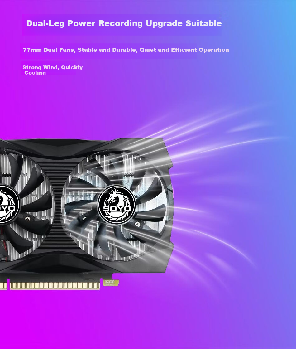 Meijie SY-GTX1050Ti Yanlong 4GB GDDR5 Dedicated Graphics Card Gaming PUBG HD Video Upgraded Office Live Streaming Editing Design Low Power Independent GPU 5