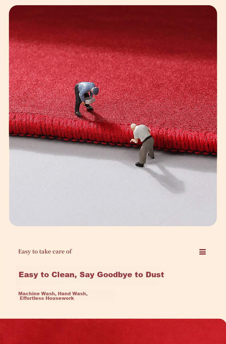 Zunchao Red Entrance Floor Mat Festive Non-Slip Doorway Rug New Chinese Style Hallway Durable Red Carpet 120*160cm 6