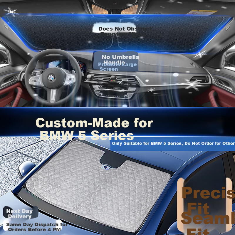 Shenchuang [BMW 5 Series Exclusive] Zero Light Transmission Thickened Car Sunshade Heat Insulation Curtain Front Windshield Sun Protection Cover