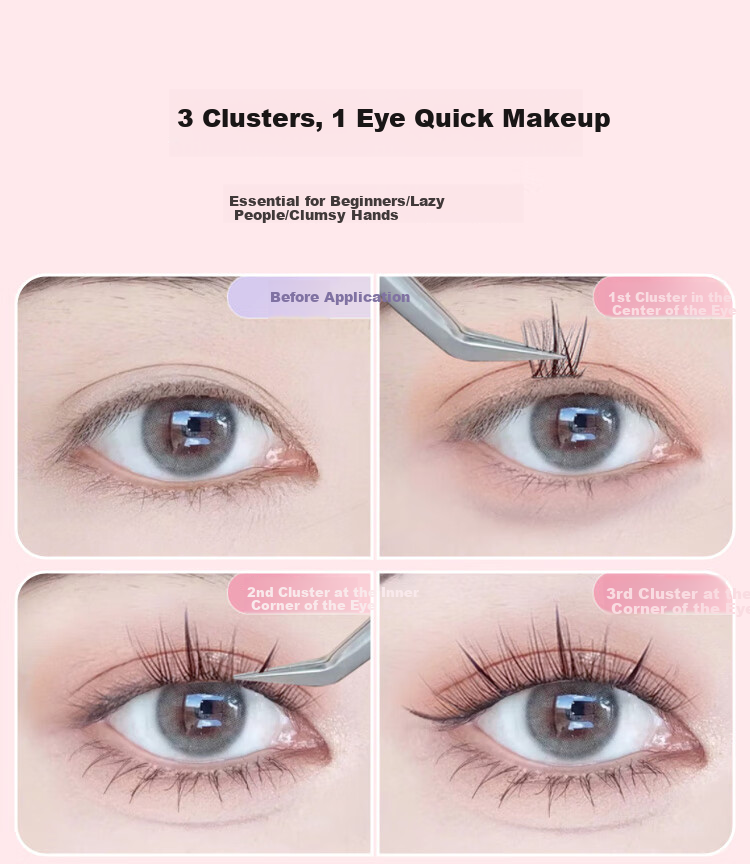 Meifuyu 5D Three-Dimensional Mink Velvet Baby Curled False Eyelashes, 10 Rows 100 Clusters, Dense Style, Multi-Layer Barbie Eyelashes MF8357 5