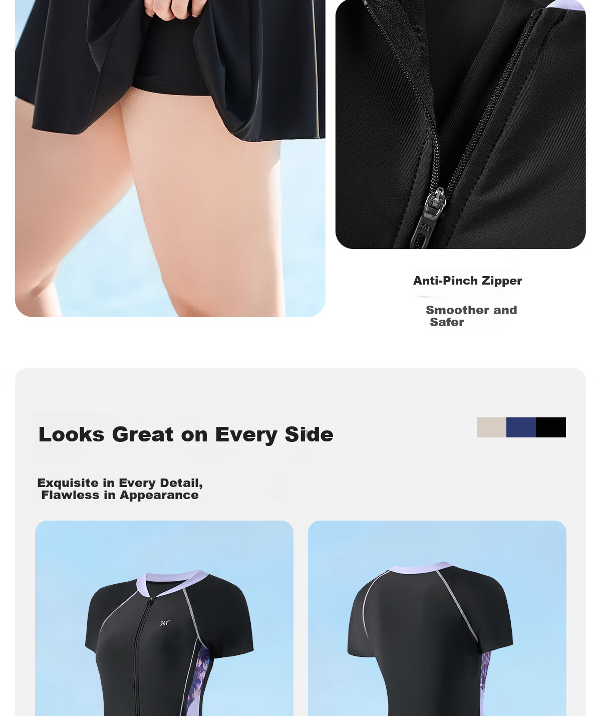 361° Women's Plus Size Swimsuit 2026 New Slimming One-Piece Bathing Suit for Adults Hot Spring Bathing Suit for Over 200 lbs 12
