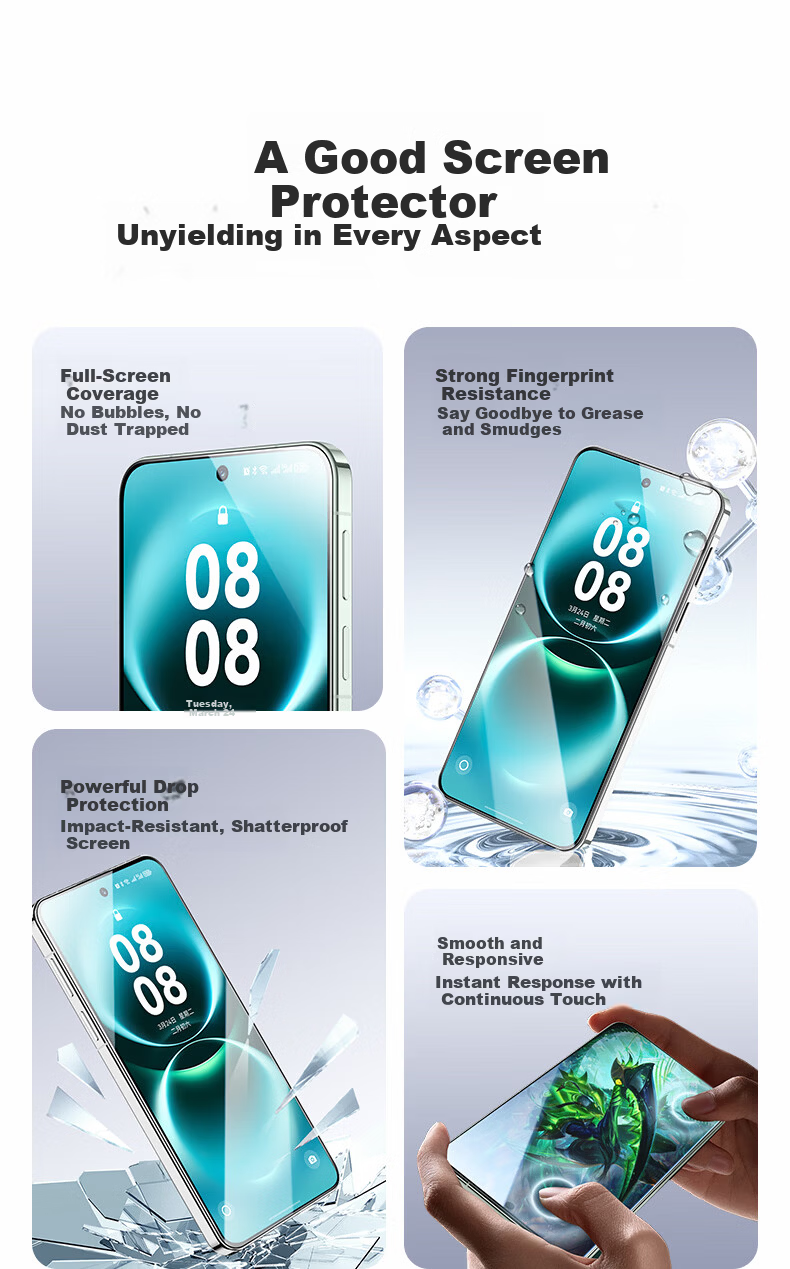 LLUNC [2-Pack] Tempered Glass Screen Protector for Huawei Enjoy 70X And Enjoy 70X Active Edition, Full Coverage Curved Screen Ultra-Clear Ultra-Thin Shatterproof Anti-Fingerprint Protective Film 2