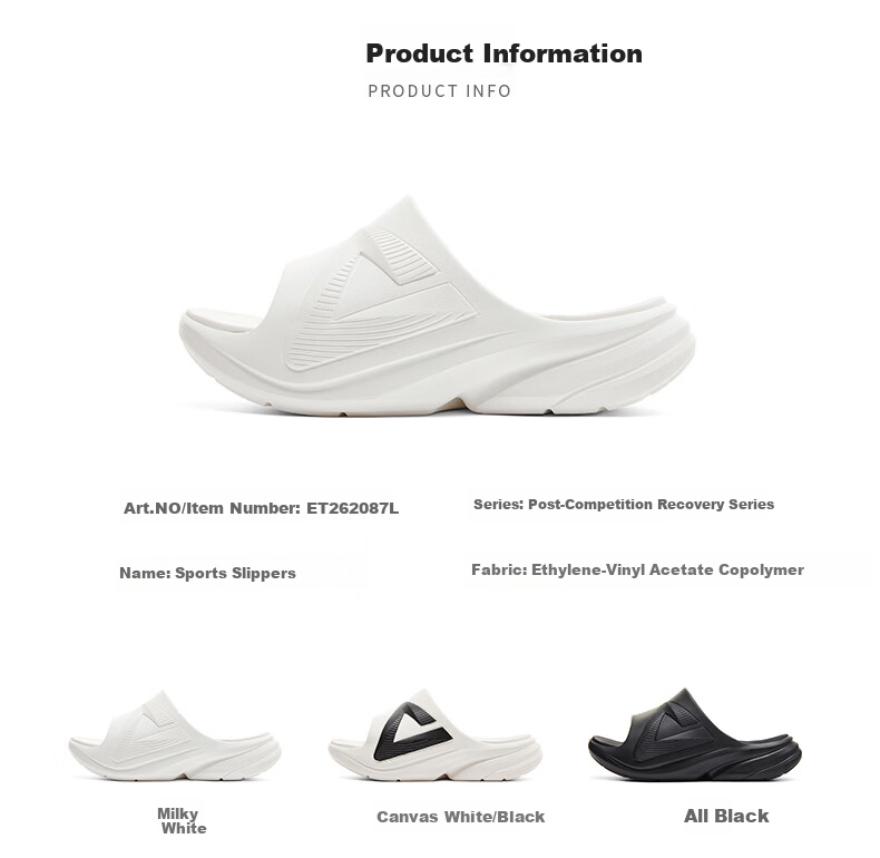 PEAK Taiji Post-Match Recovery Soothing Slippers Summer Men's Breathable Sports Sandals Thick Sole Wear-Resistant Cool Slippers ET262087L 10