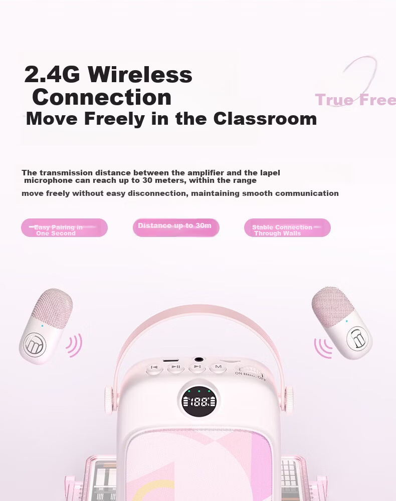 Good Shepherd A7 Little Bee Amplifier Teacher Teaching Anti-Howling Wireless Lavalier Microphone Tour Guide Outdoor Portable Bluetooth Speaker Loud Volume Amplifier 16