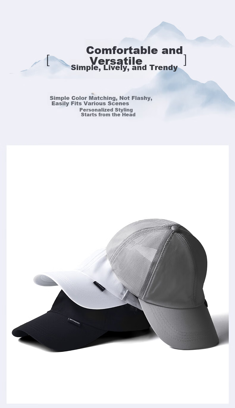 Septwolves Men's Baseball Cap New Quick-Dry Sun Protection Breathable Adjustable Casual Duckbill Hat 7