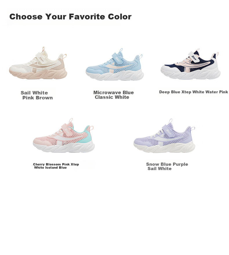 XTEP Youth Boys and Girls Mesh Breathable Large Logo Sports Shoes Versatile Running Shoes Microwave Blue/Classic White Size 38 11