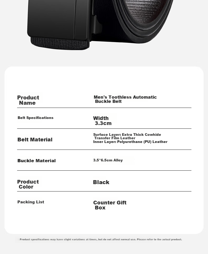 Woodpecker Men's Genuine Leather Ratchet Belt Automatic Buckle Inner Wear Waistband Birthday Gift for Boyfriend Husband Dad 13