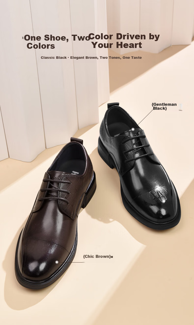 HLA Men's Classic Full-Grain Leather Formal Business Derby Shoes HAAPXM1FBA168 Black Size 43 2