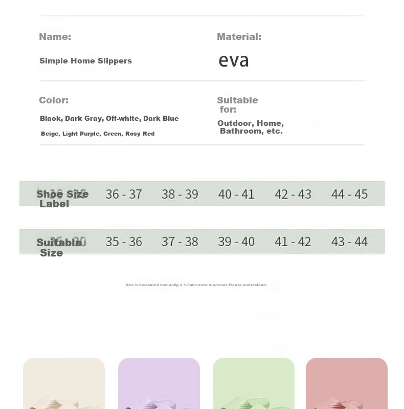 Huamei Jianbu Solid Color Slippers Soft Thick Sole Non-Slip Bathroom Indoor Outdoor Unisex Comfort Slippers HM83067 Black Size 40-41 5