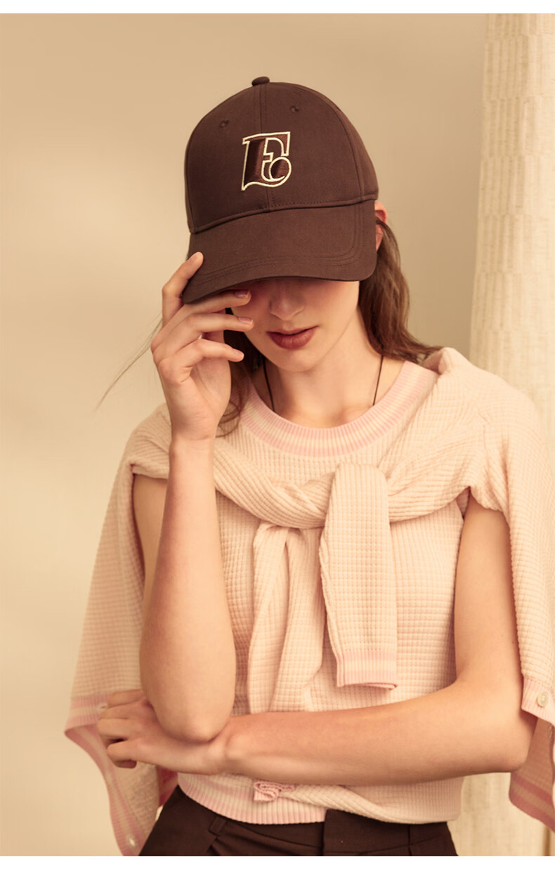 ELLE Oversized Baseball Cap Women Fashion Embroidered Duckbill Hat Outdoor Sun Protection Unisex 27