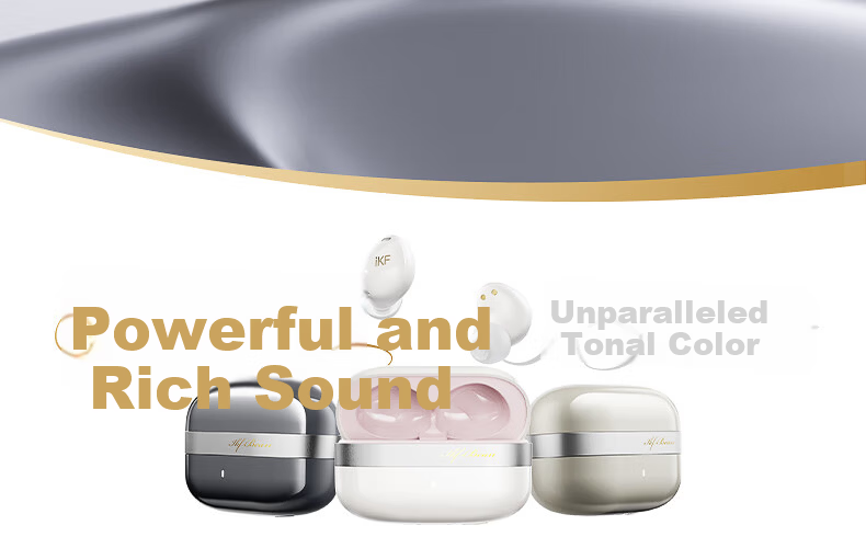 IKF Loulan [Single Ear Only 4.1g] Wireless Bluetooth In-Ear Earphones Active Noise Cancelling LDAC High-Definition Decoding Bluetooth 6.0 Long Battery Life Gaming Music Sports Earbuds Beige Pink 5