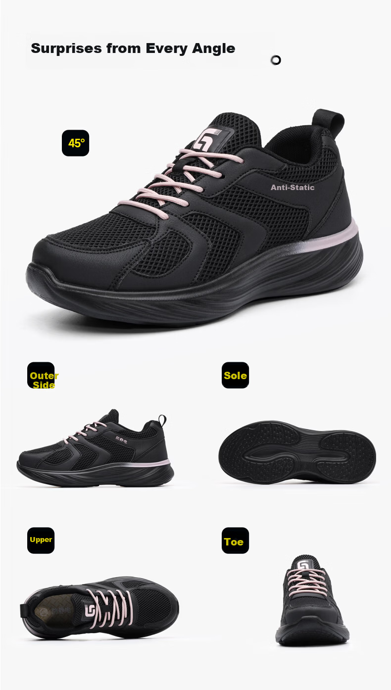 Junbu Women's Anti-Static Shoes Summer Breathable Soft Sole Comfortable Work Shoes for Gas Station Petroleum Petrochemical 6013BA Size 38 8