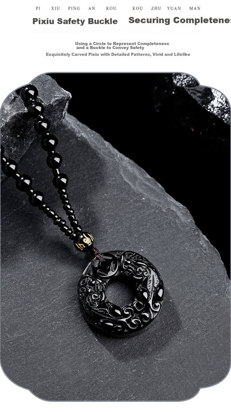 ALLOVE Pixiu Necklace Men Black Obsidian Pendant Premium Men's Birthday 520 Valentine's Day Gift for Boyfriend Husband 4