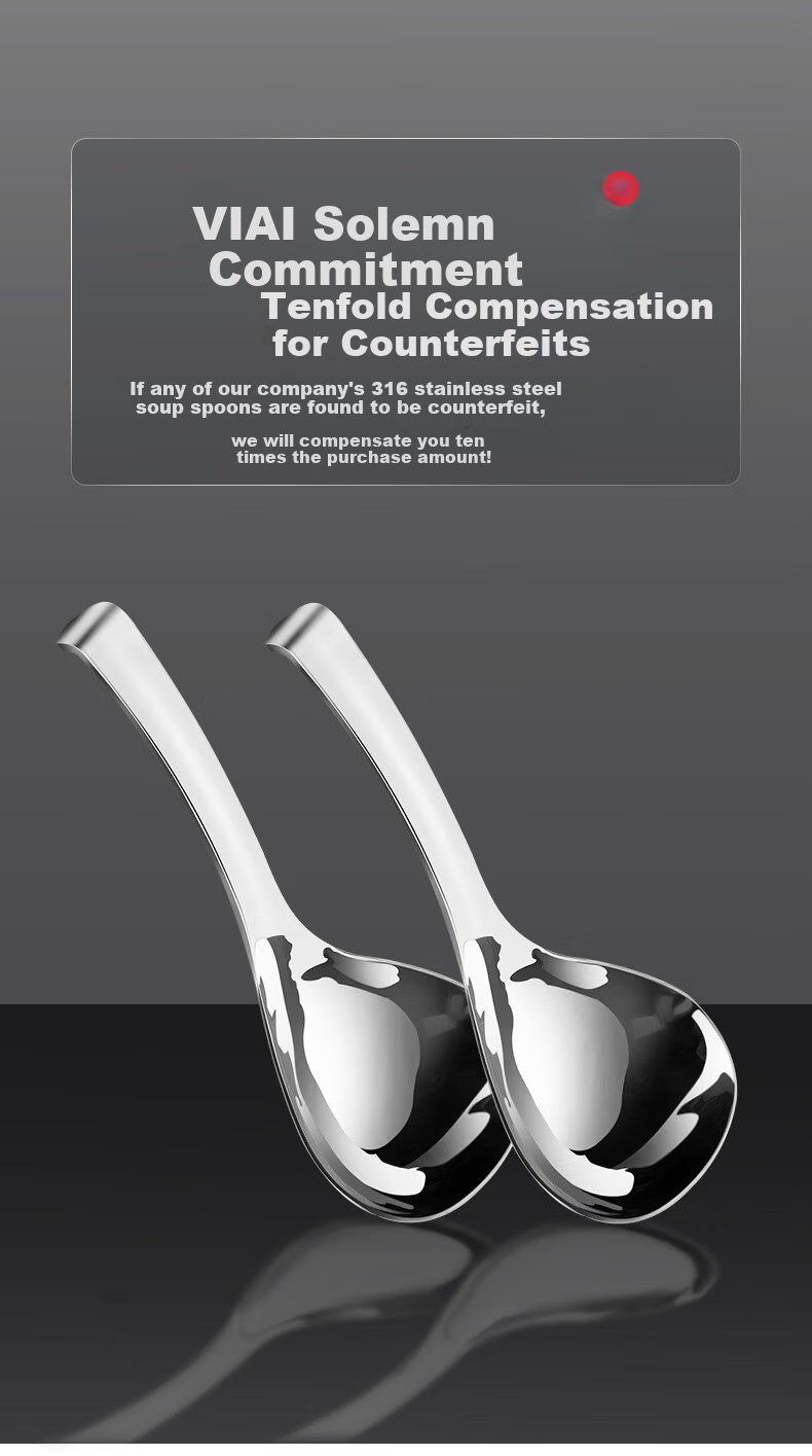 Newair 316 Stainless Steel Soup Ladle Food Grade Deep Short Handle Large Thickened Porridge Spoon 1