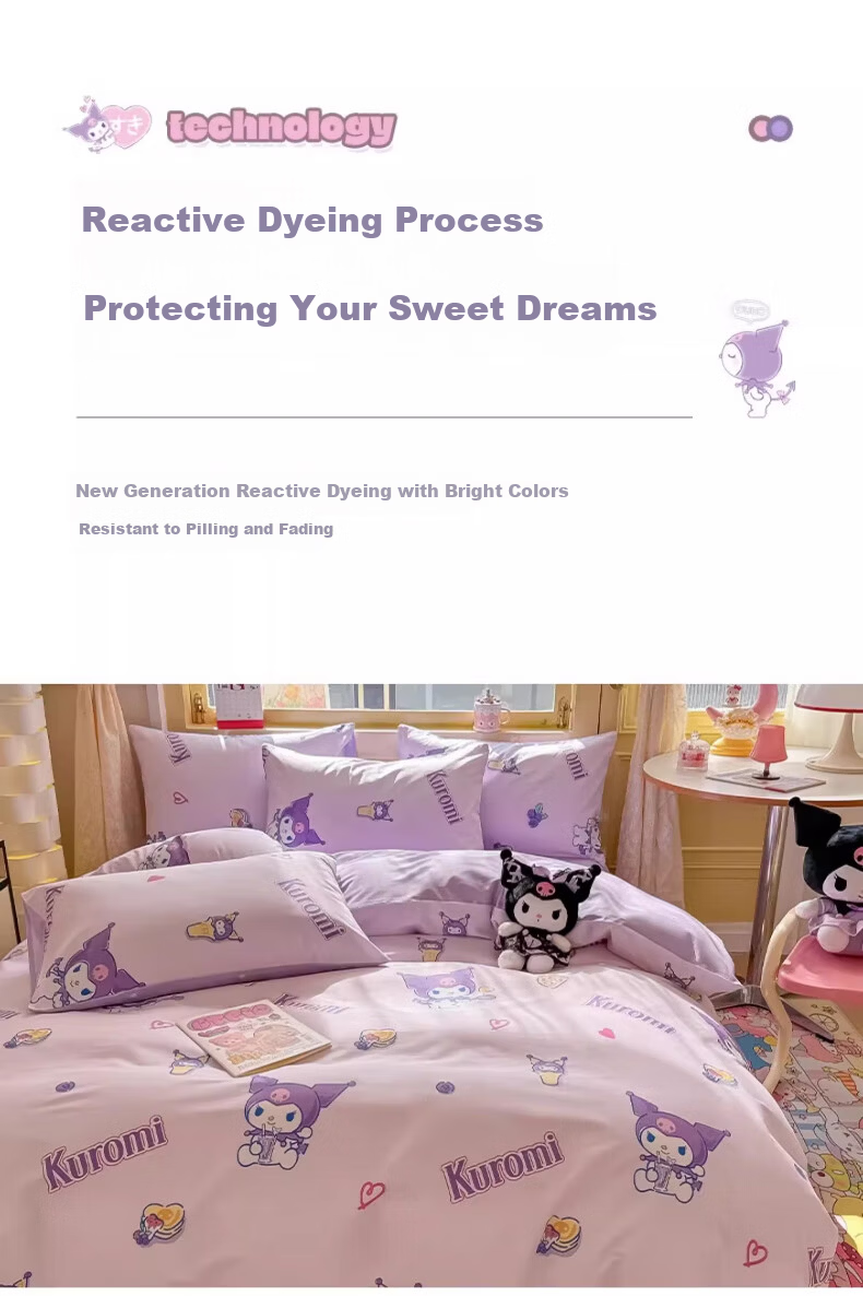 MUJI 100% Cotton Four-Piece Bedding Set Pure Cotton Children's Cartoon Duvet Cover 200x230cm for 1.5/1.8m Bed 13