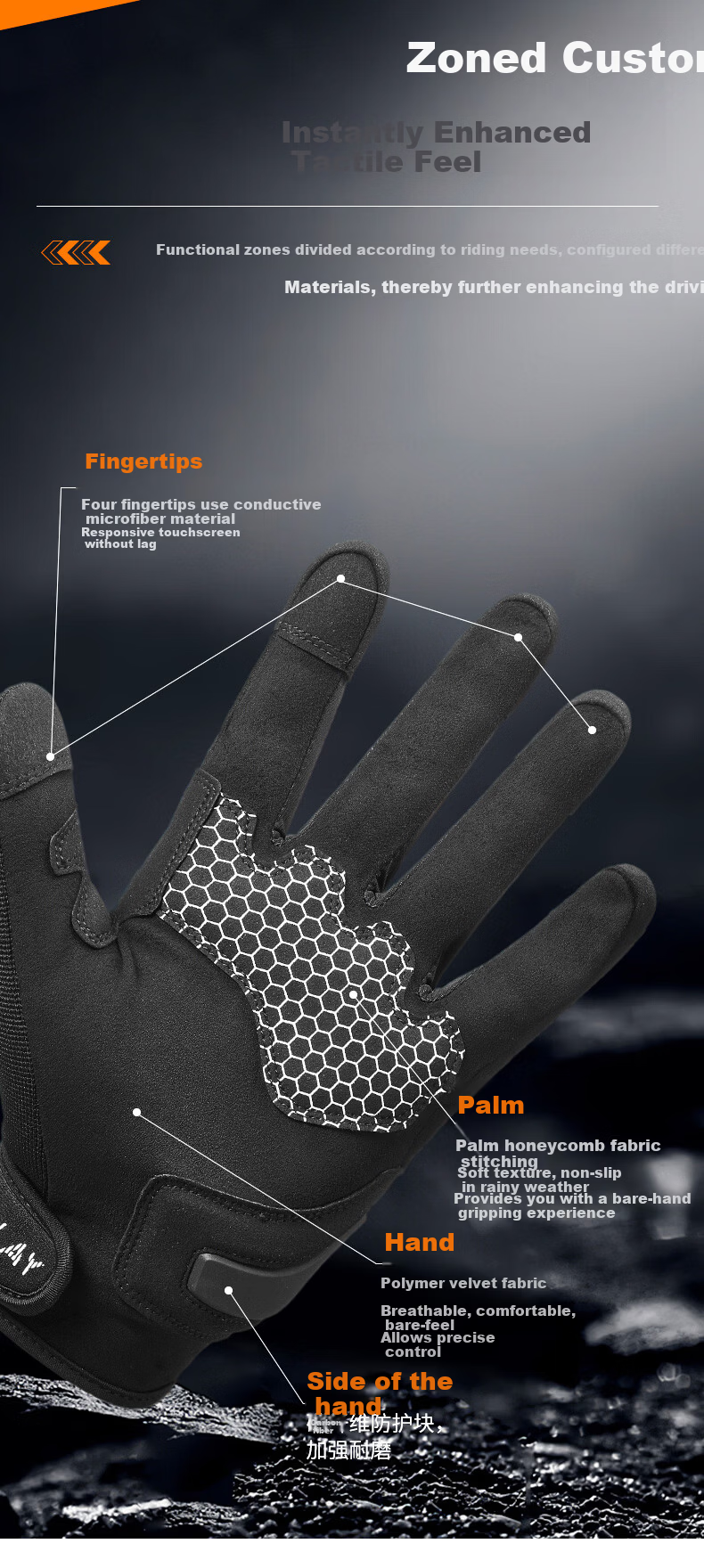 SBKPLAY Motorcycle Carbon Fiber Breathable Summer Gloves Leather Off-Road Touchscreen Gloves for Men And Women Riding Motorcycles AJ-3 Black M 9