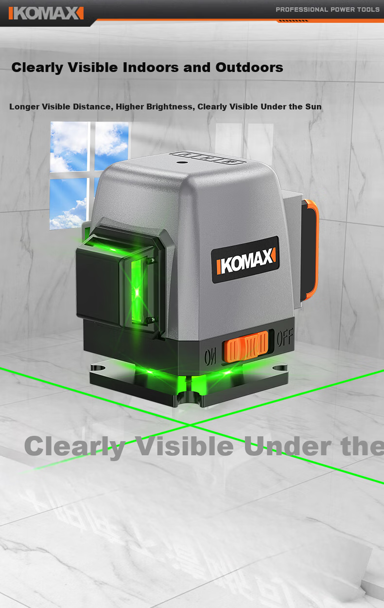 Comais Infrared Level High Precision Strong Light Auto Leveling Green Laser Outdoor Portable Wall-Mount Leveling Instrument 17