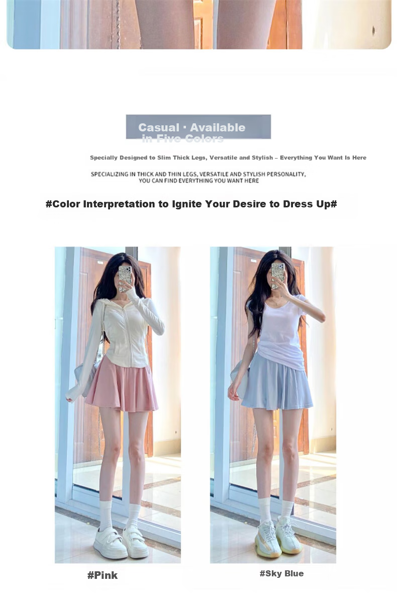 Langsha Ice Silk Pleated Skirt Women Summer 2025 New High Waist Slimming Ice Silk JK Skirt with Lining Anti-Exposure Short Skirt 6