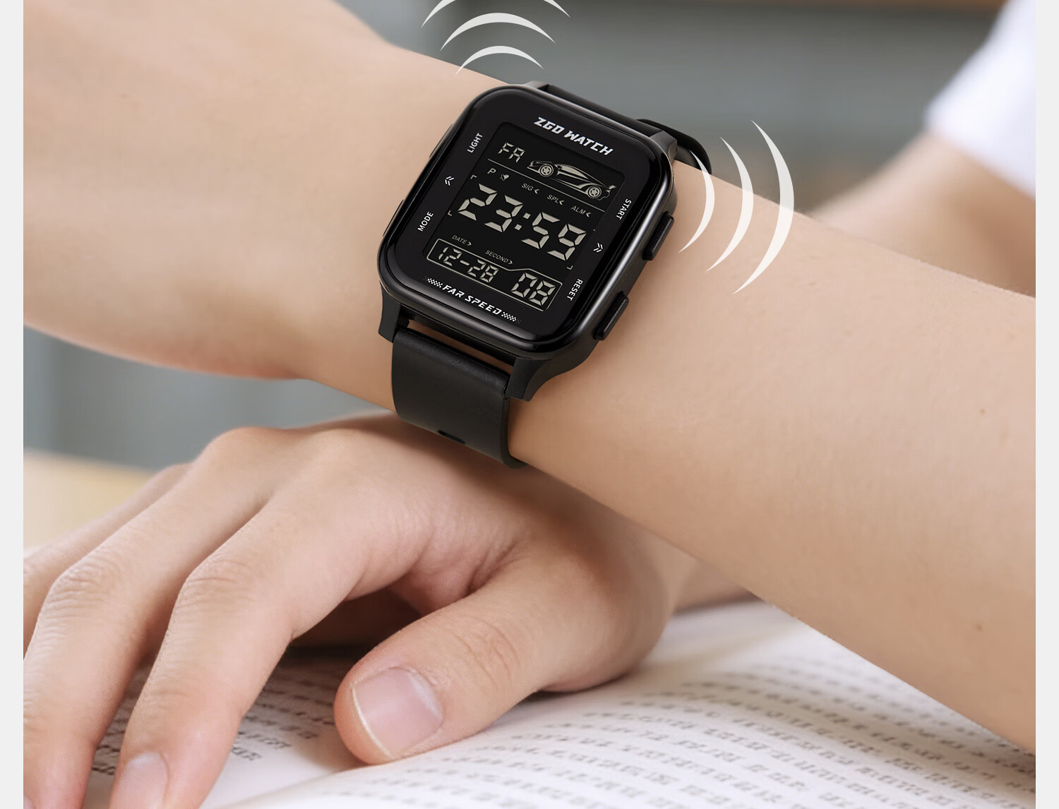 ZGO Men's Electronic Watch for Students, High School and Middle School, Luminous Waterproof Multifunctional Sports Digital Watch, Time Display Only 25