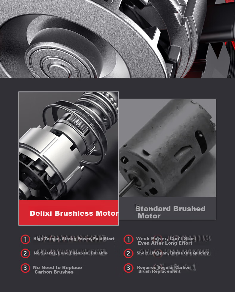 DELIXI ELECTRIC Brushless Impact Electric Wrench High Torque Cordless Lithium Battery Power Tool Rechargeable Air Gun 4.0Ah 8