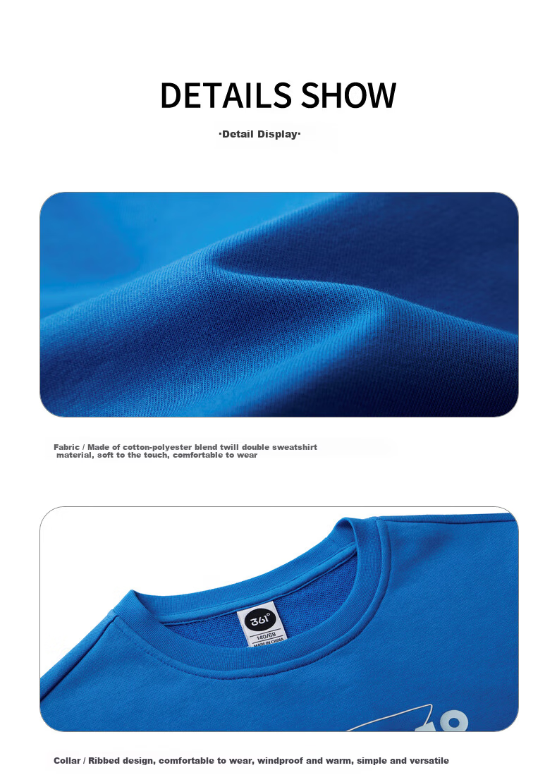 361° Kids Hoodie Autumn Winter 25 Fleece Lined Pullover Sweatshirt for Boys and Girls Ages 3-14 Blue 170 56