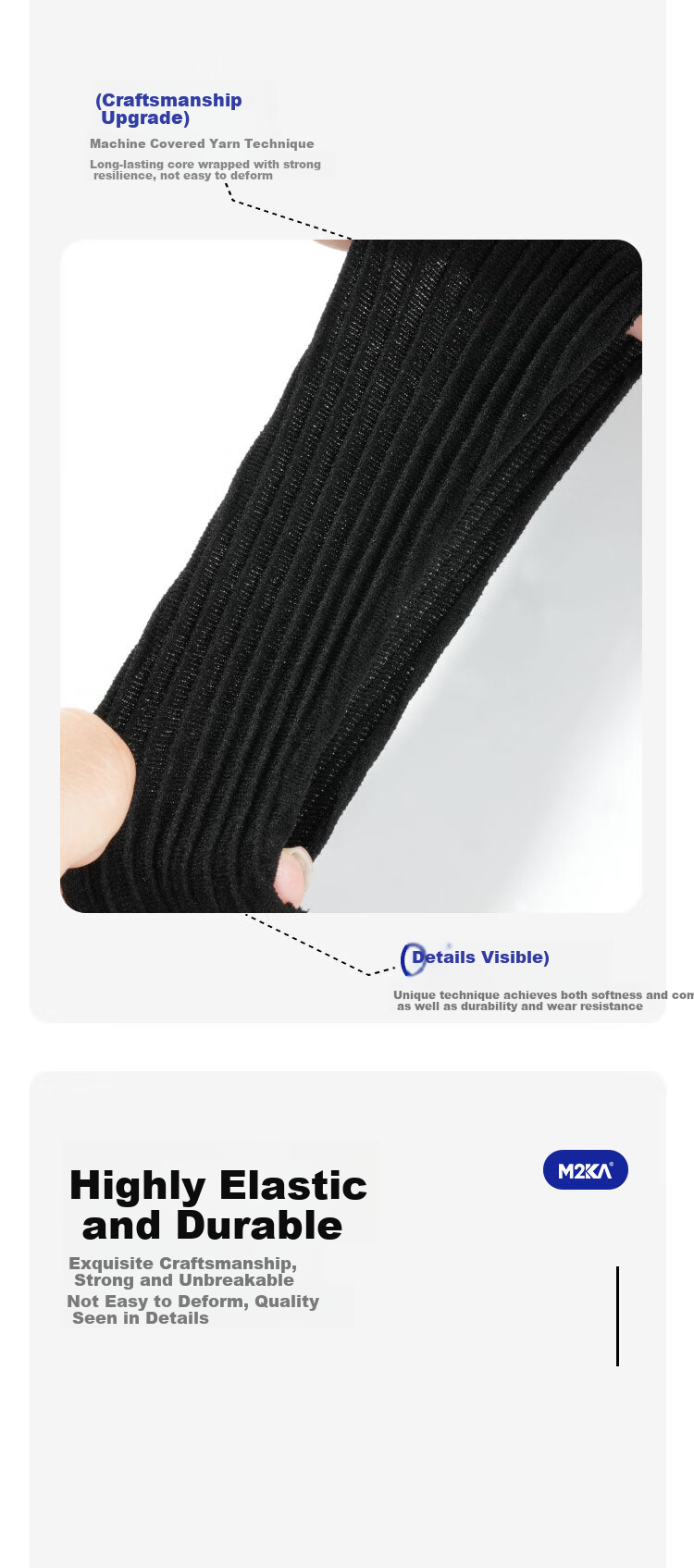 M2KA High Elastic Ponytail Hair Ties for Women, Gentle Hair Bands, Twill Towel Maillard Pattern, Pack of 5 2