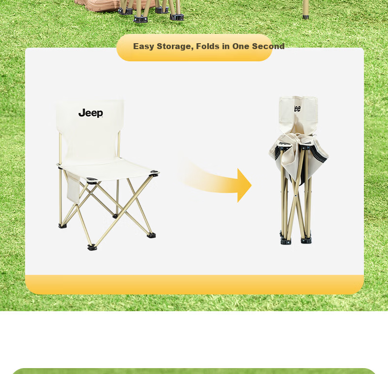 JEEP Small Chair Outdoor Camping Chair Fishing Chair Beach Chair Portable Stool Outdoor Travel Gear 42 Styles*4 14