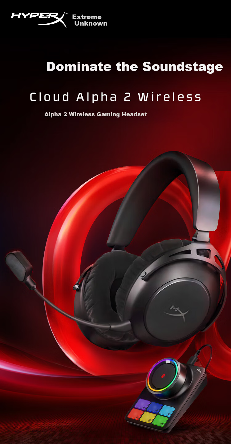 HYPERX Alpha II Wireless Black Over-Ear Gaming Headset Long Battery Life Compatible with Call of Duty: Modern Warfare II 1